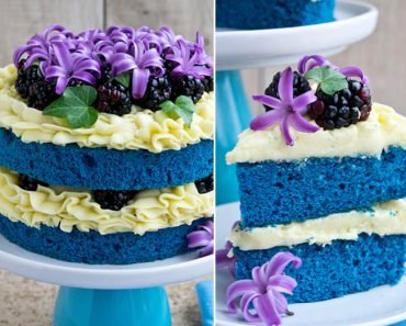 Naked Cake Blue com Merengue Vegano