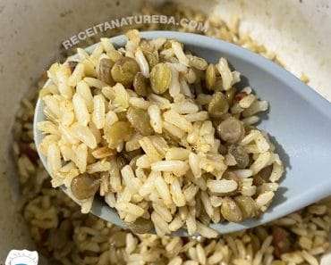 Receita de Arroz Integral com Lentilha