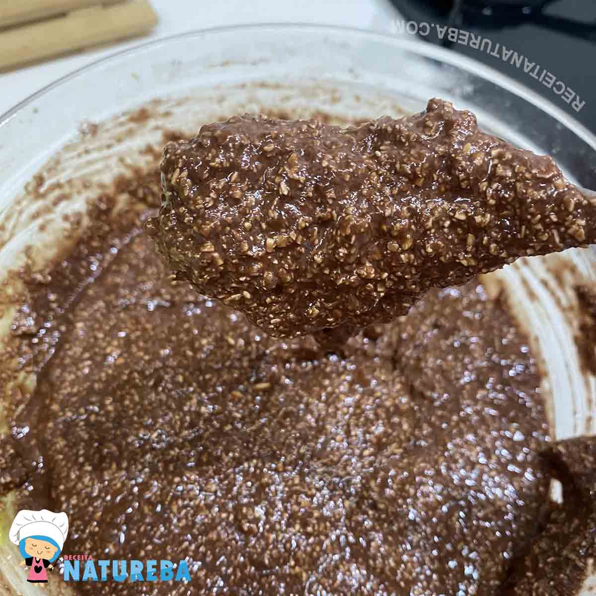 massa do bolo de banana com chocolate