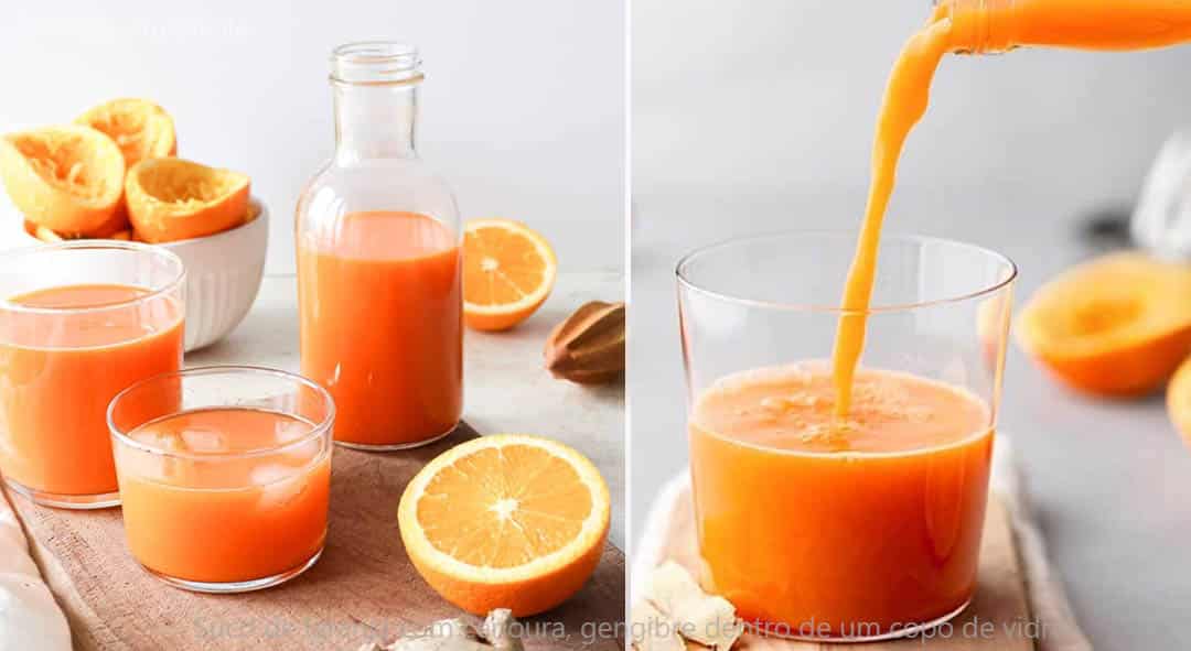 suco de laranja cenoura e gengibre